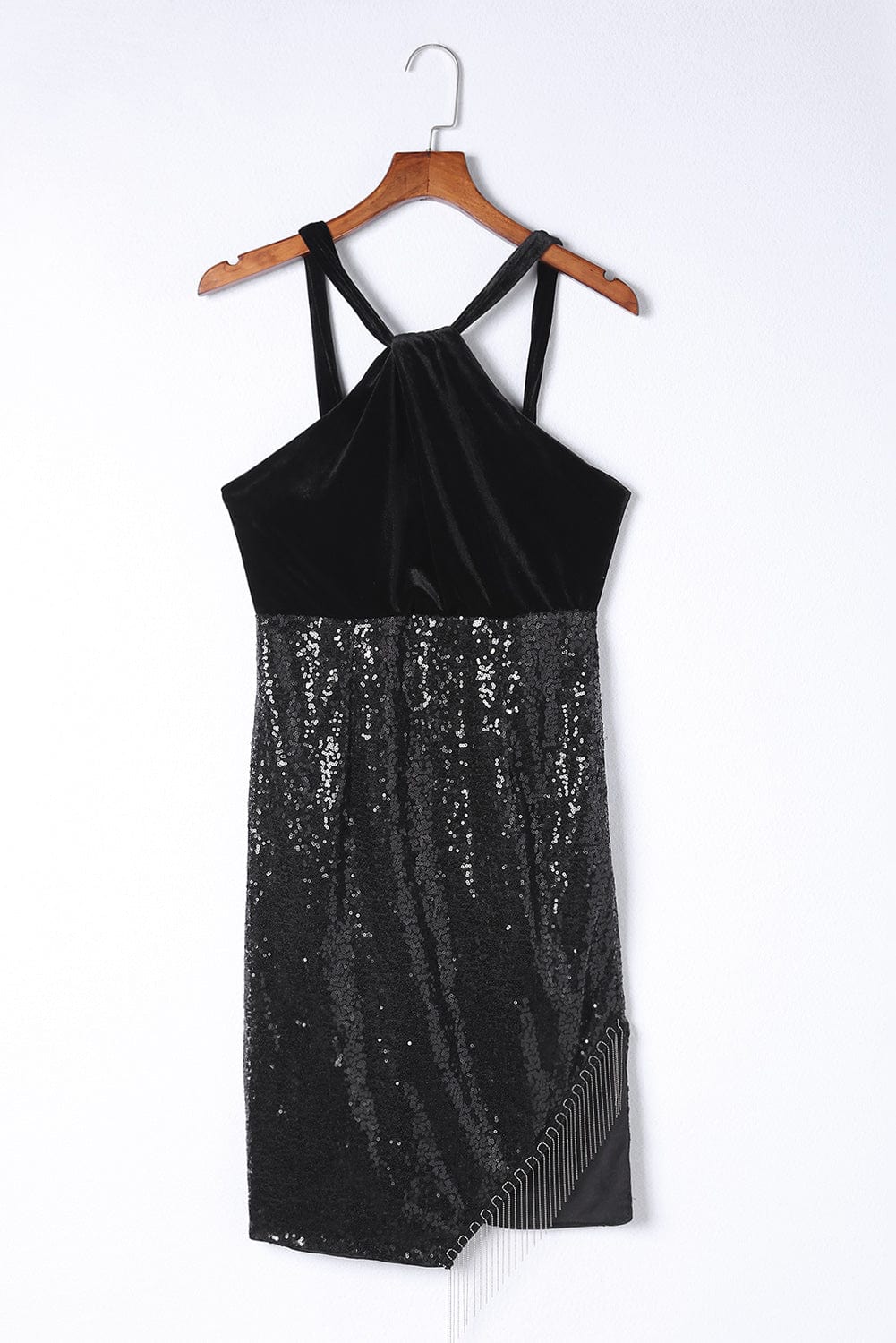 Sequin Fringe Detail Sleeveless Dress - Body By J'ne