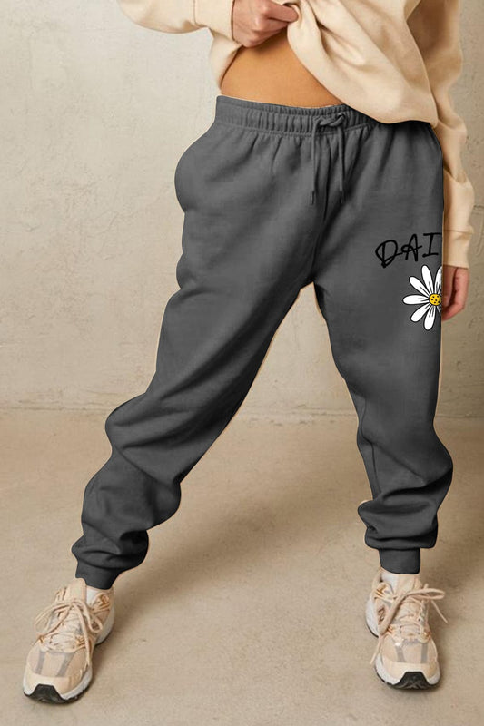 Simply Love Simply Love Full Size Drawstring DAISY Graphic Long Sweatpants - Body By J'ne