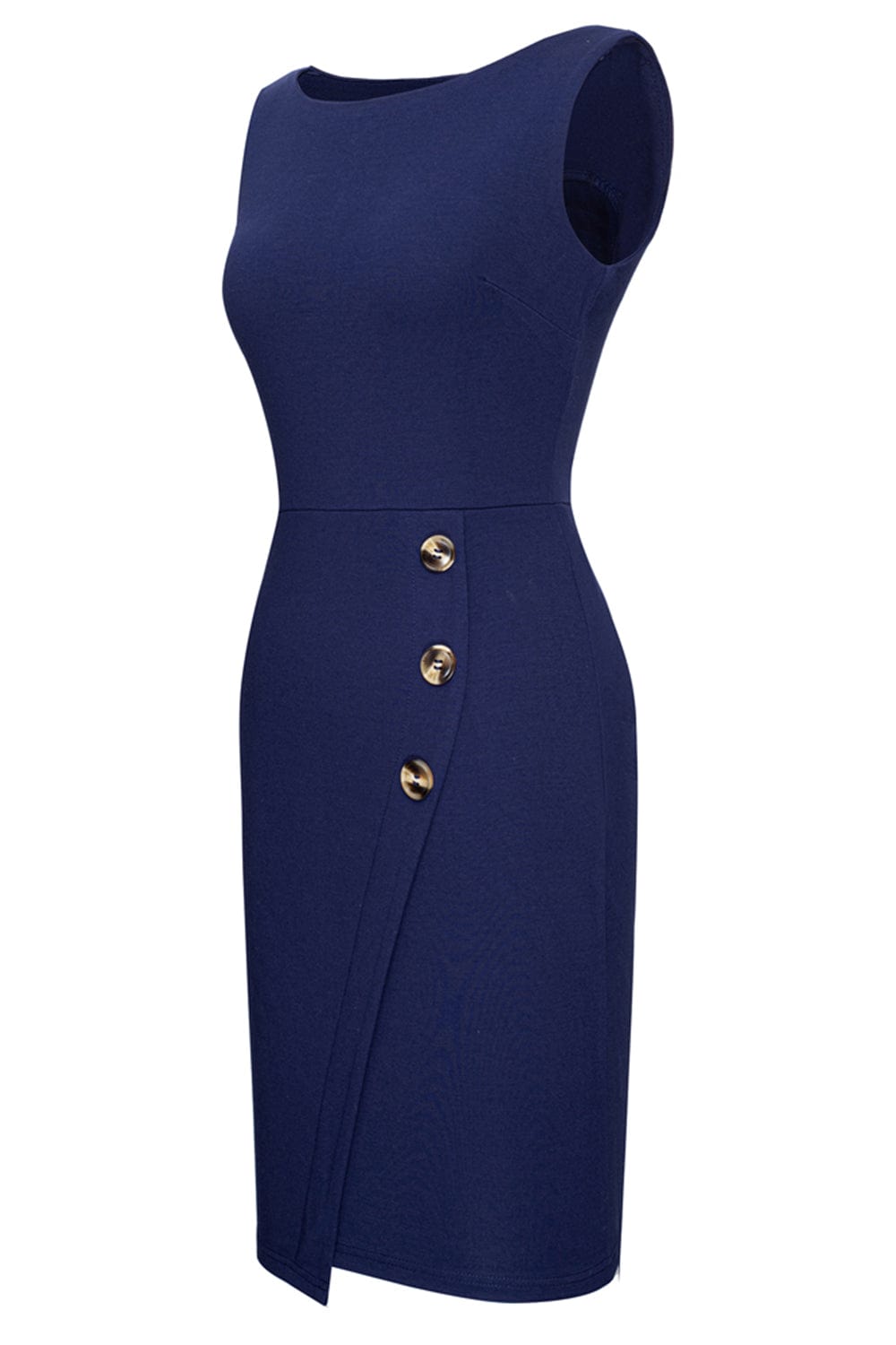 Sleeveless Buttoned Mini Dress - Body By J'ne
