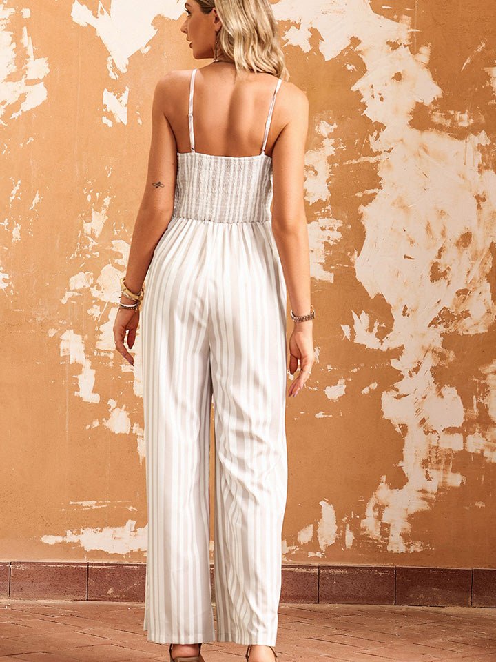 Sleeveless Tie Front Wide Leg Jumpsuit - Body By J'ne