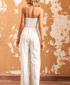 Sleeveless Tie Front Wide Leg Jumpsuit - Body By J'ne