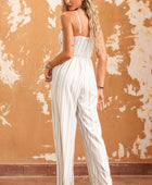 Sleeveless Tie Front Wide Leg Jumpsuit - Body By J'ne