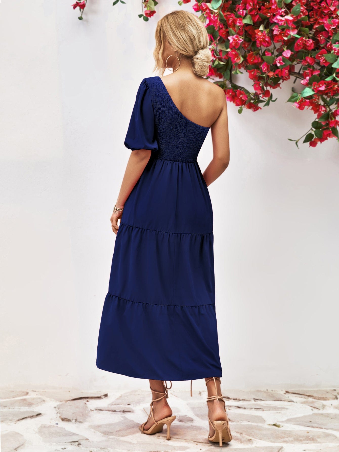 Smocked One-Shoulder Midi Dress - Body By J'ne