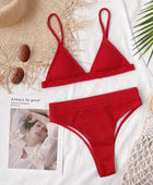 Spaghetti Strap Ribbed Bikini Set - Body By J'ne