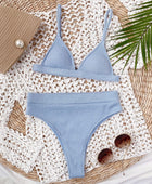 Spaghetti Strap Ribbed Bikini Set - Body By J'ne