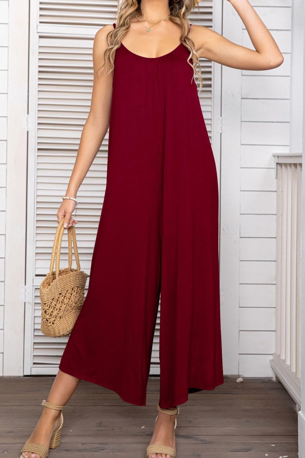 Spaghetti Strap Scoop Neck Jumpsuit - Body By J'ne