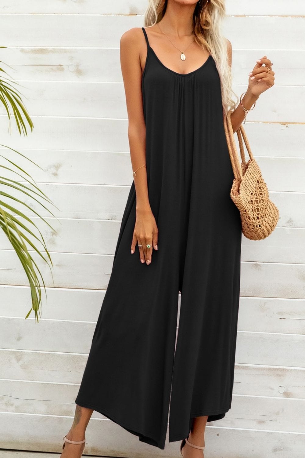 Spaghetti Strap Scoop Neck Jumpsuit - Body By J'ne