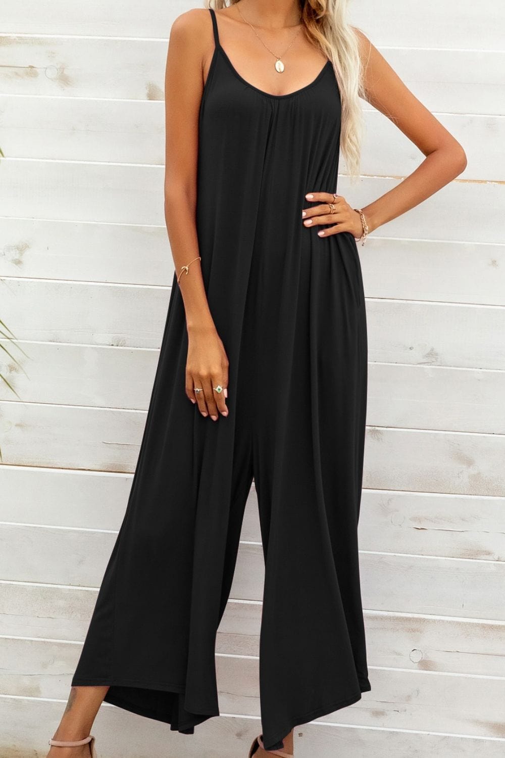 Spaghetti Strap Scoop Neck Jumpsuit - Body By J'ne