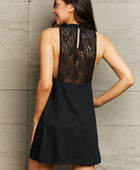 Spliced Lace Round Neck Sleeveless Dress - Body By J'ne