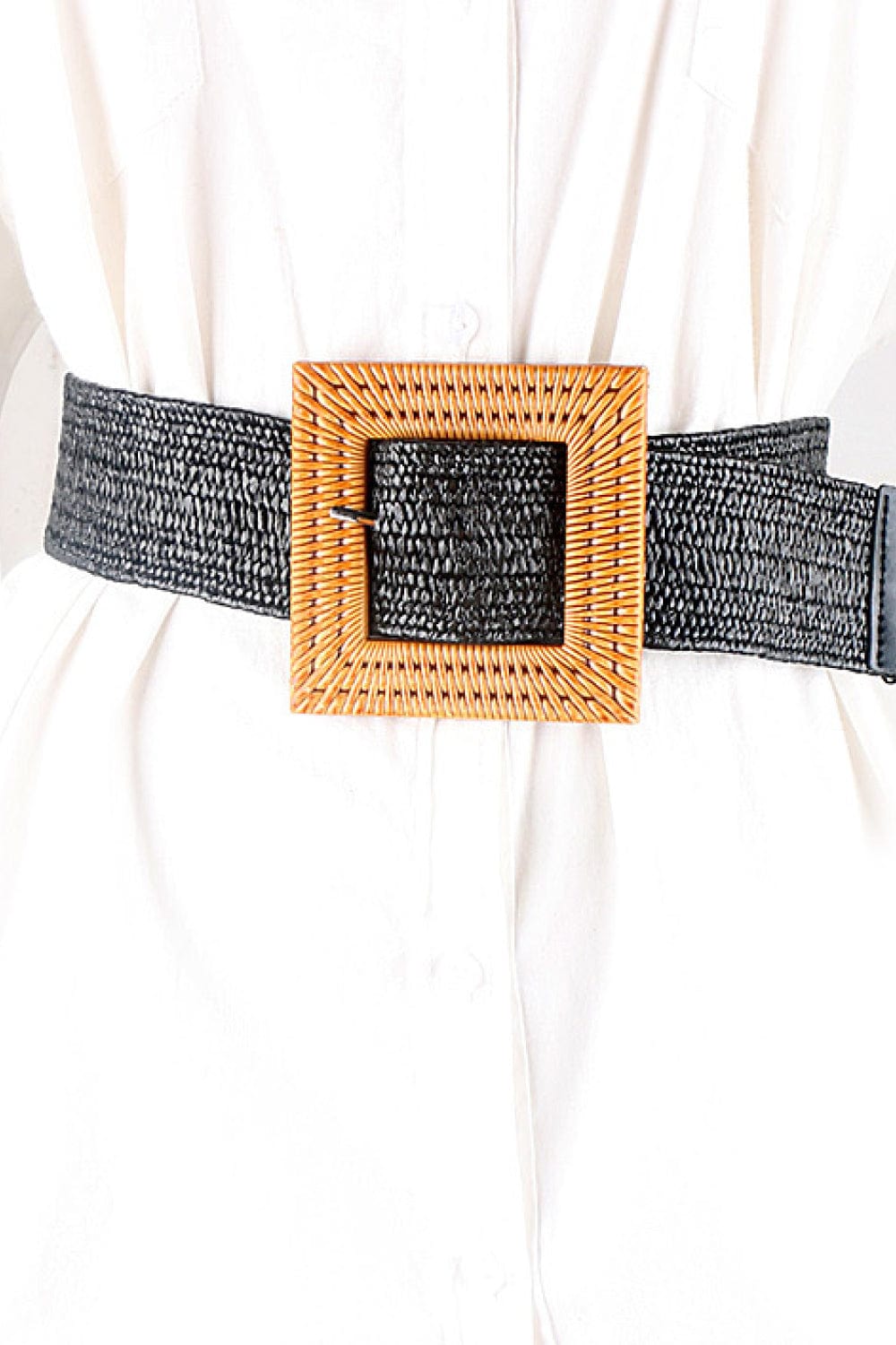 Square Buckle Elastic Braid Belt - Body By J'ne