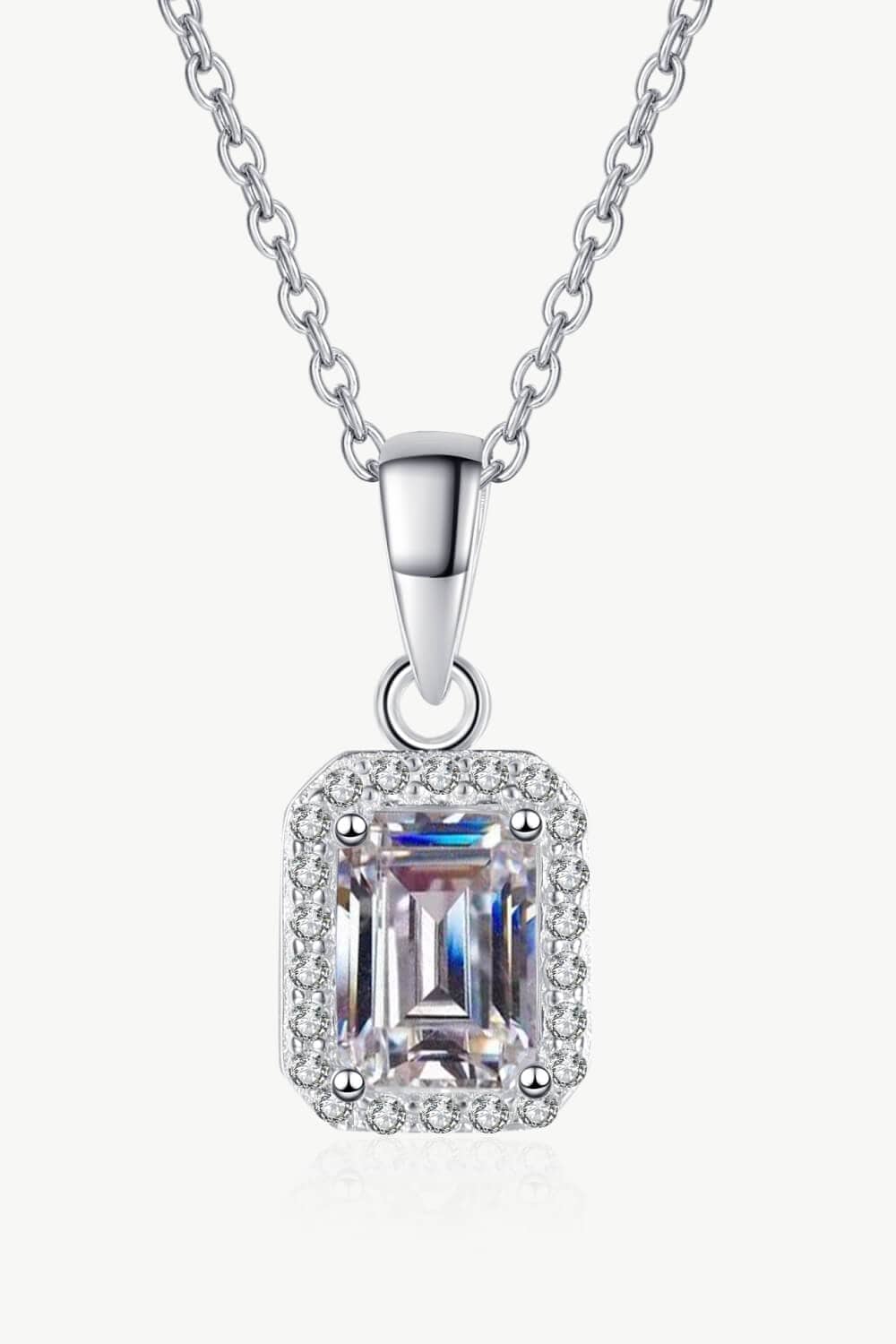 Square Moissanite Pendant Chain Necklace - Body By J'ne