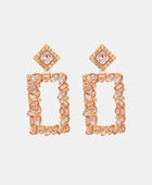 Square Shape Glass Stone Dangle Earrings - Body By J'ne