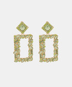 Square Shape Glass Stone Dangle Earrings - Body By J'ne