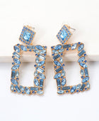 Square Shape Glass Stone Dangle Earrings - Body By J'ne