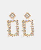 Square Shape Glass Stone Dangle Earrings - Body By J'ne