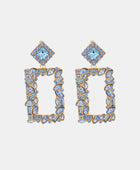 Square Shape Glass Stone Dangle Earrings - Body By J'ne