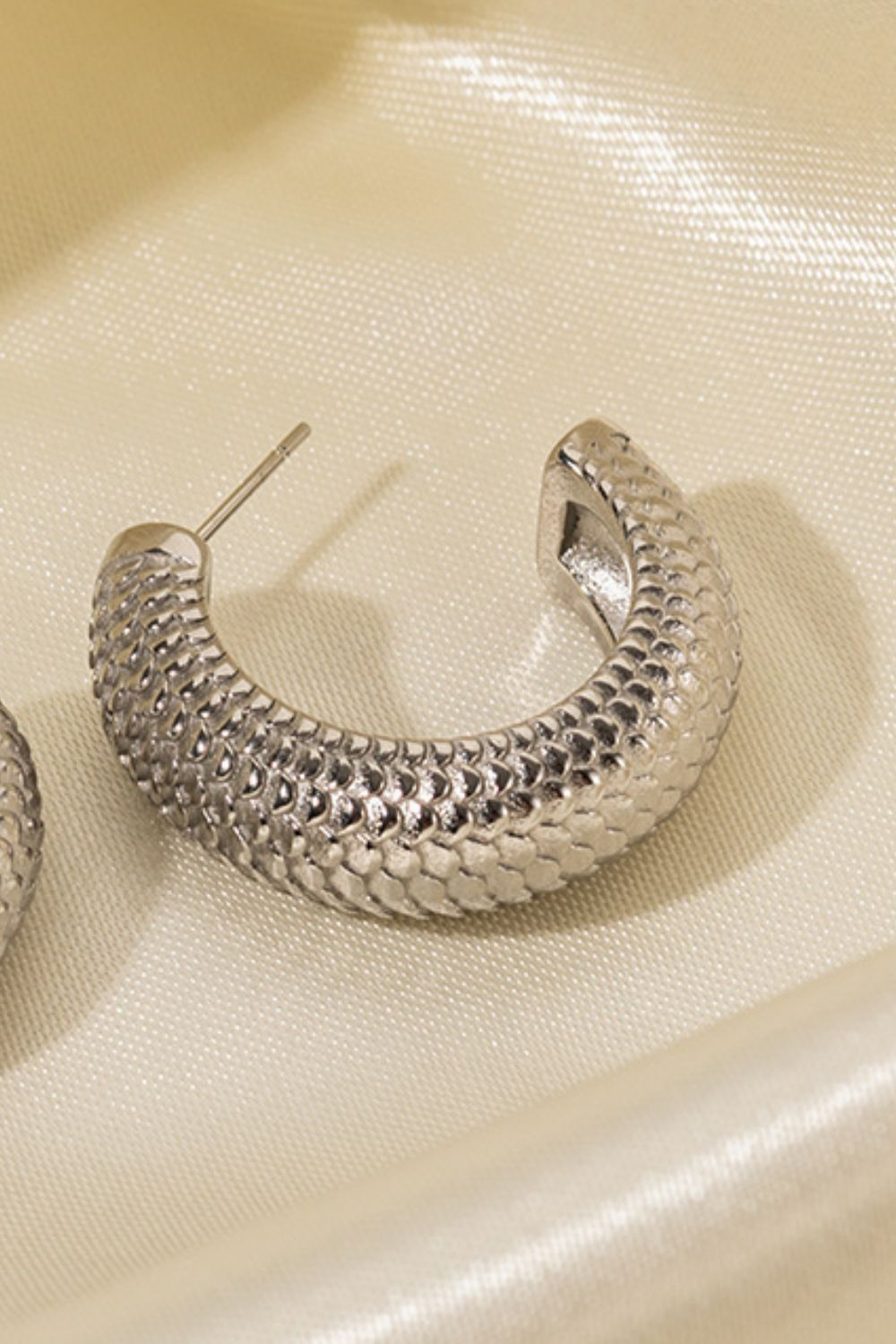 Stainless Steel Scale C-Hoop Earrings - Body By J'ne