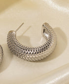 Stainless Steel Scale C-Hoop Earrings - Body By J'ne