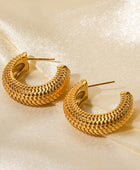 Stainless Steel Scale C-Hoop Earrings - Body By J'ne