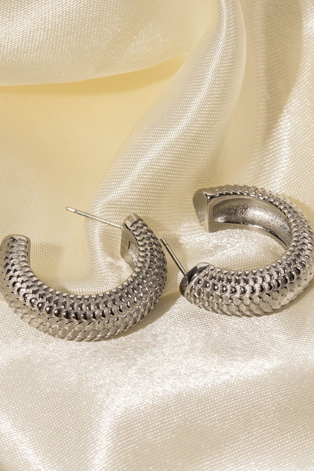 Stainless Steel Scale C-Hoop Earrings - Body By J'ne