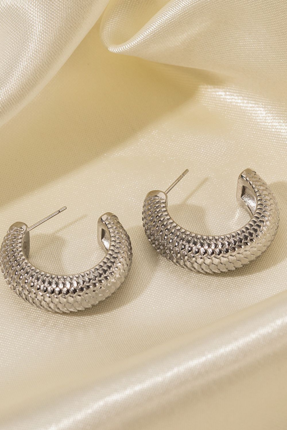 Stainless Steel Scale C-Hoop Earrings - Body By J'ne