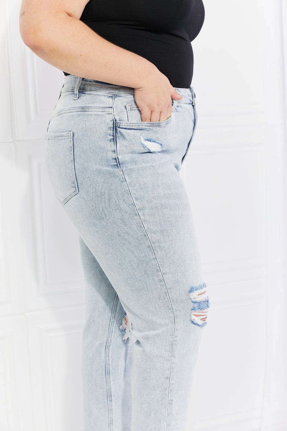 Stand Out Full Size Distressed Cropped Jeans - Body By J'ne