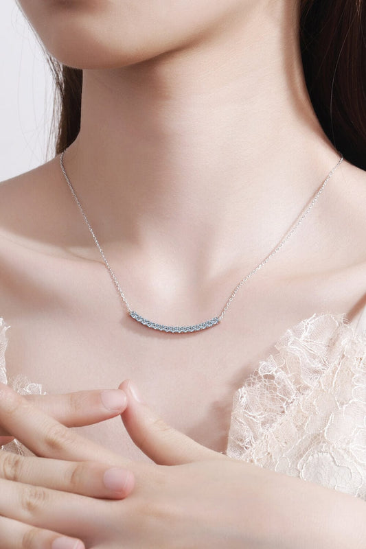 Sterling Silver Curved Bar Necklace - Body By J'ne