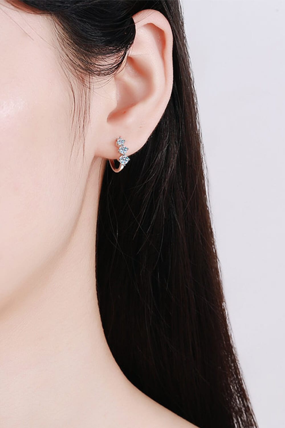 Sterling Silver Moissanite Huggie Earrings - Body By J'ne