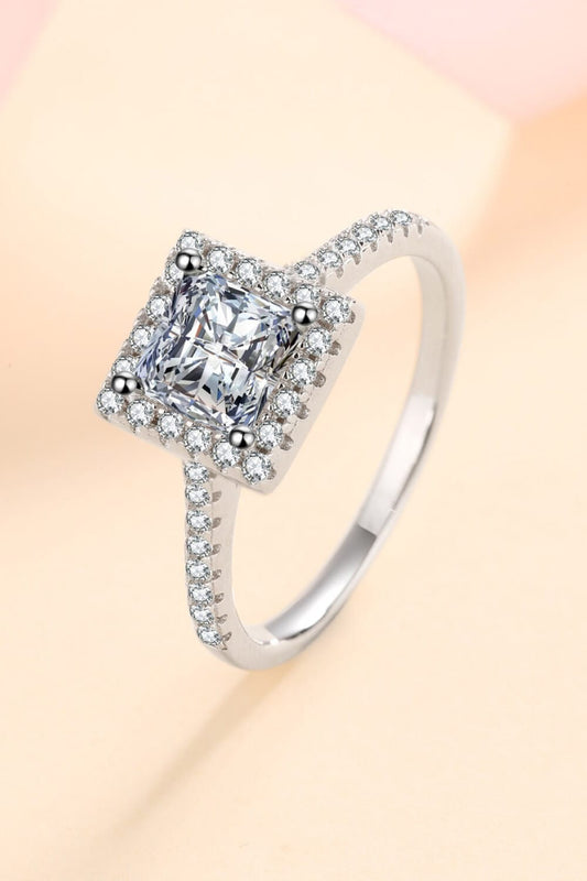 Sterling Silver Square Moissanite Ring - Body By J'ne