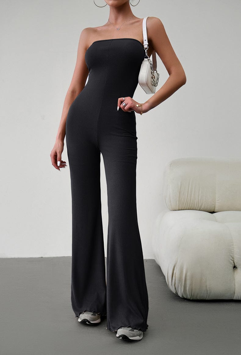 Strapless Lace-Up Jumpsuit - Body By J'ne