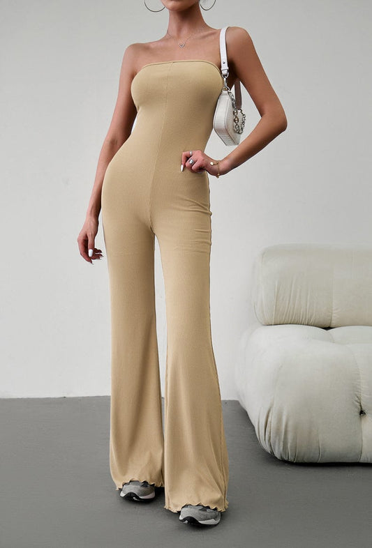 Strapless Lace-Up Jumpsuit - Body By J'ne