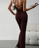 Strapless Lace-Up Jumpsuit - Body By J'ne