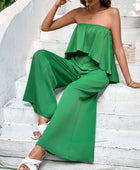 Strapless Top and Wide Leg Pants Set - Body By J'ne