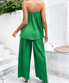 Strapless Top and Wide Leg Pants Set - Body By J'ne