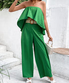 Strapless Top and Wide Leg Pants Set - Body By J'ne