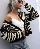 Striped Button-Down Round Neck Drop Shoulder Cardigan - Body By J'ne