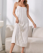 Striped Flounce Sleeve Open Front Robe and Cami Dress Set - Body By J'ne