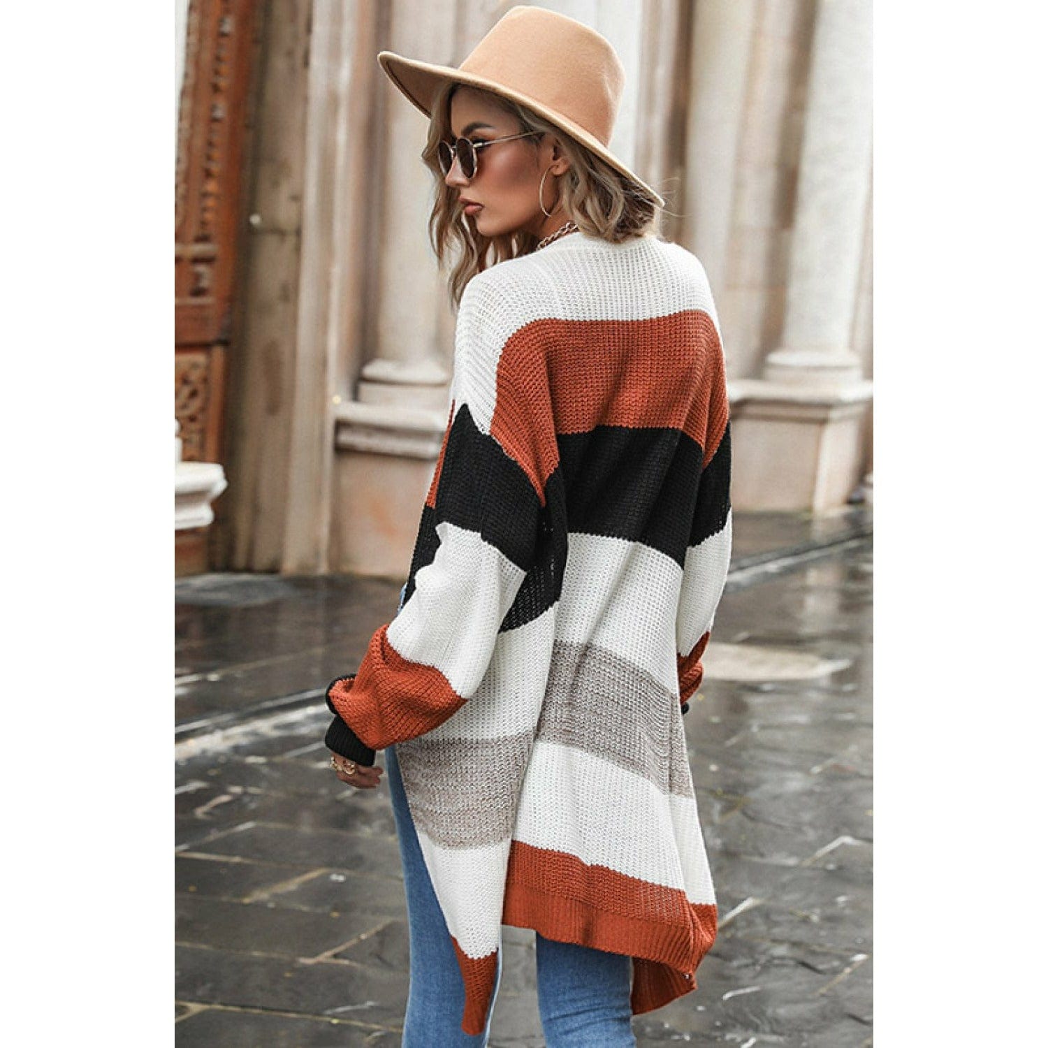 Striped Open Front Longline Cardigan - Body By J'ne