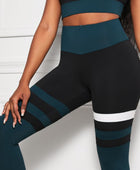 Striped Sports Bra and High Waisted Yoga Leggings Set - Body By J'ne