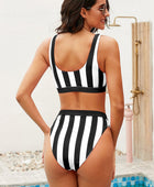 Striped Tank High Waist Bikini - Body By J'ne