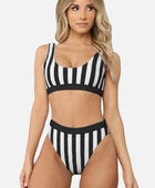 Striped Tank High Waist Bikini - Body By J'ne