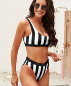 Striped Tank High Waist Bikini - Body By J'ne