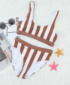 Striped Tank High Waist Bikini - Body By J'ne