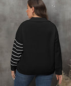 Striped V-Neck Sweater - Body By J'ne