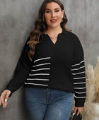 Striped V-Neck Sweater - Body By J'ne