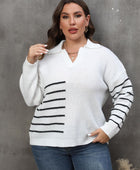 Striped V-Neck Sweater - Body By J'ne