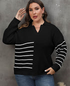 Striped V-Neck Sweater - Body By J'ne