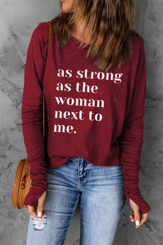 Strong Woman Thumbhole Sleeve Top - Body By J'ne