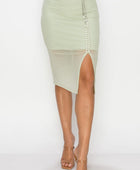 Studded Stone Cami Top & Slit Mini Skirts Set - Body By J'ne