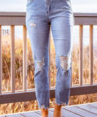 Stylish Distressed Cropped Jeans - Body By J'ne